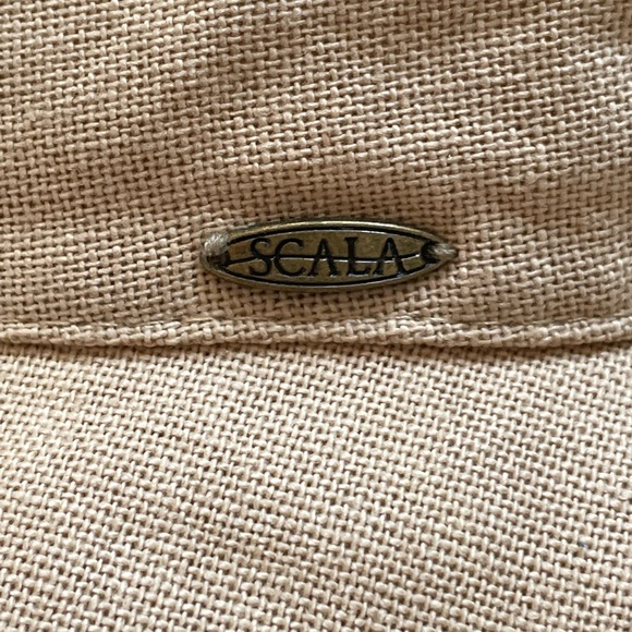 Scala Linen Adjustable Packable Bucket Beach Hat, Coastal Grandma, Natural Tan - Picture 4 of 7